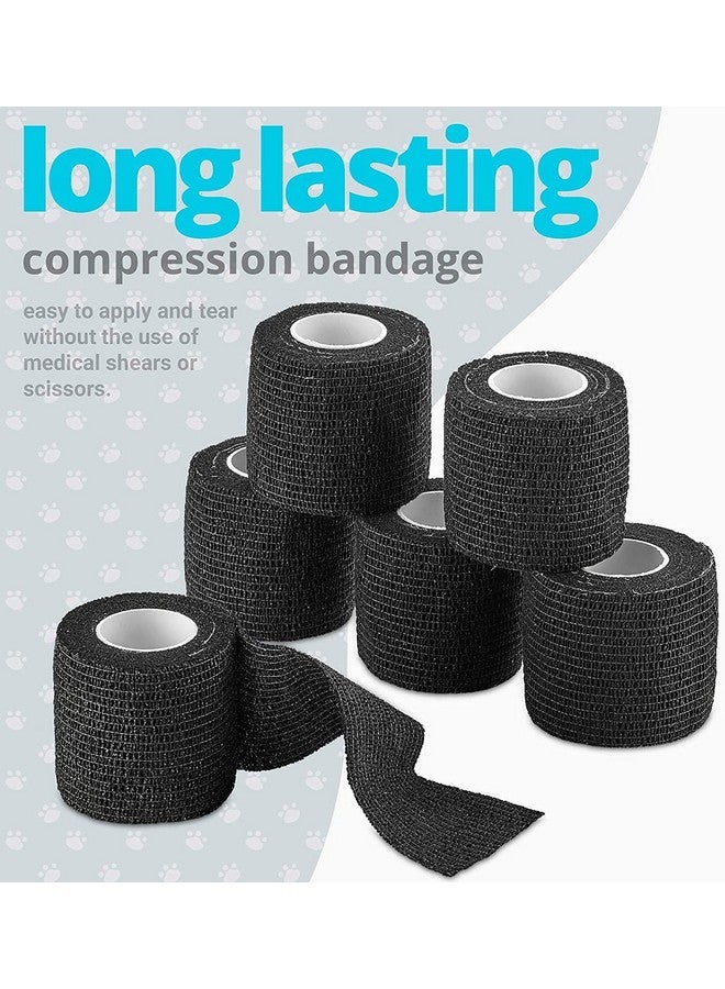 MEDca Vet Wrap - (Pack of 12-2 inch x 5 Yard Rolls) Self Adherent Wrap Cohesive Compression Bandage and Medical Gauze Bandage Roll Tape for Dogs, Cats, Horses, Black - Image 5