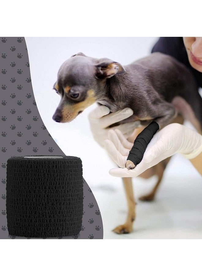 MEDca Vet Wrap - (Pack of 12-2 inch x 5 Yard Rolls) Self Adherent Wrap Cohesive Compression Bandage and Medical Gauze Bandage Roll Tape for Dogs, Cats, Horses, Black - Image 4