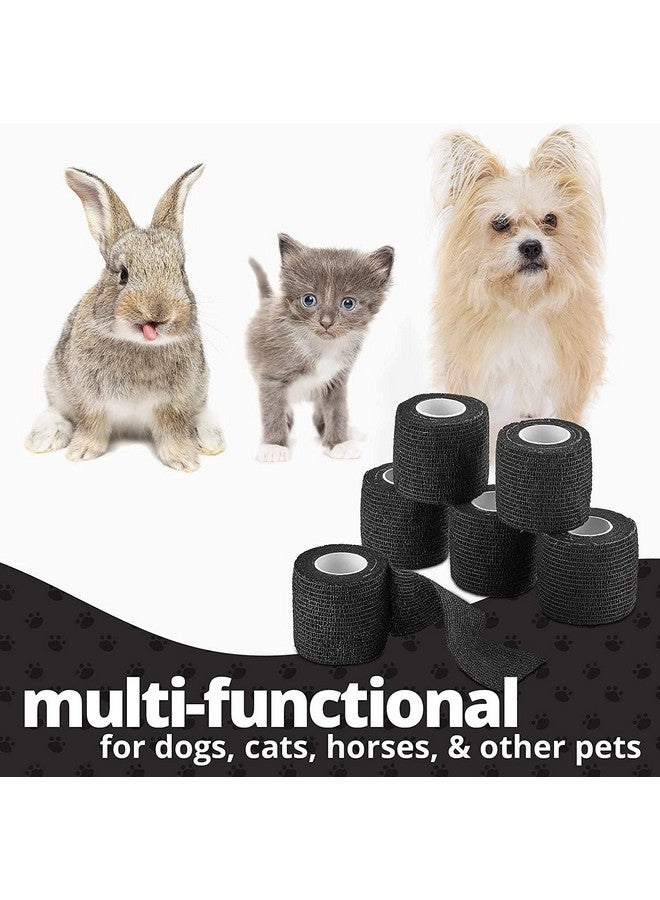 MEDca Vet Wrap - (Pack of 12-2 inch x 5 Yard Rolls) Self Adherent Wrap Cohesive Compression Bandage and Medical Gauze Bandage Roll Tape for Dogs, Cats, Horses, Black - Image 3