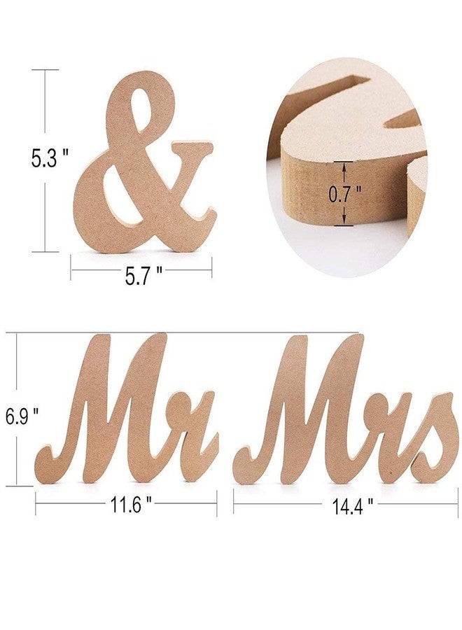 Bodosac Awtlife DIY Vintage Style Wooden Mr & Mrs Letters Decor for Wedding Decoration Table Decor Xmas Gift - Image 5