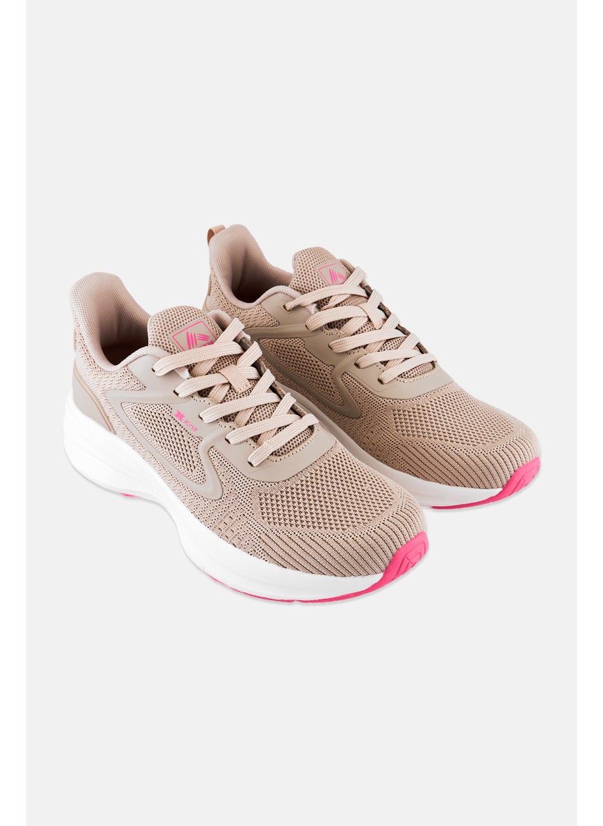 RBX Women Knitted Lace Up Hiking Shoes, Pastel Tan  - Image 1