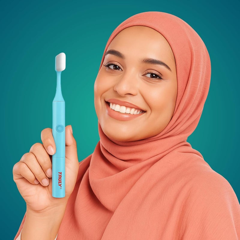 Truly DT-200 Oscillating Toothbrush – AAA Battery Included, 10,000+ Ultra-Fine Bristles, 60dB Quiet Operation, IPX7 Waterproof, Kid-Friendly – Blue - Image 4