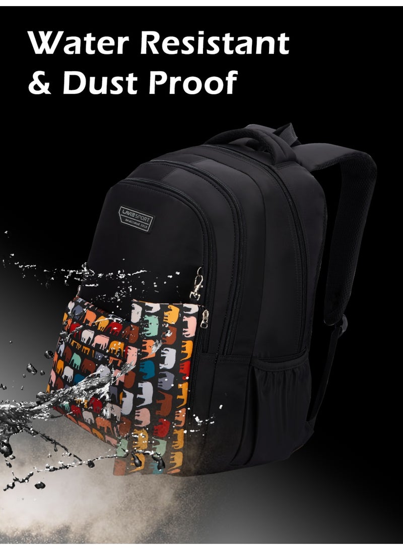 لافي حقيبة ظهر لافي سبورت  لتر توسكر  بوصة متوافقة مع اللابتوب وغطاء مطر وحافظة أقلام أسود - Image 4