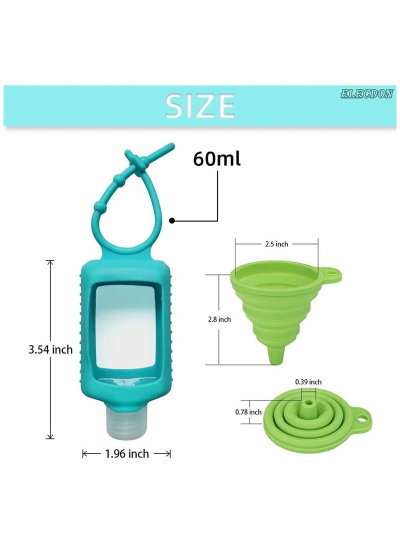 Y&D 6 Pack Travel Plastic Clear Bottles with Silicone Sleeve Transparent Special Multi-function Empty Squeeze Containers Flip Cap, Random Color (60ml/2oz) - Image 3