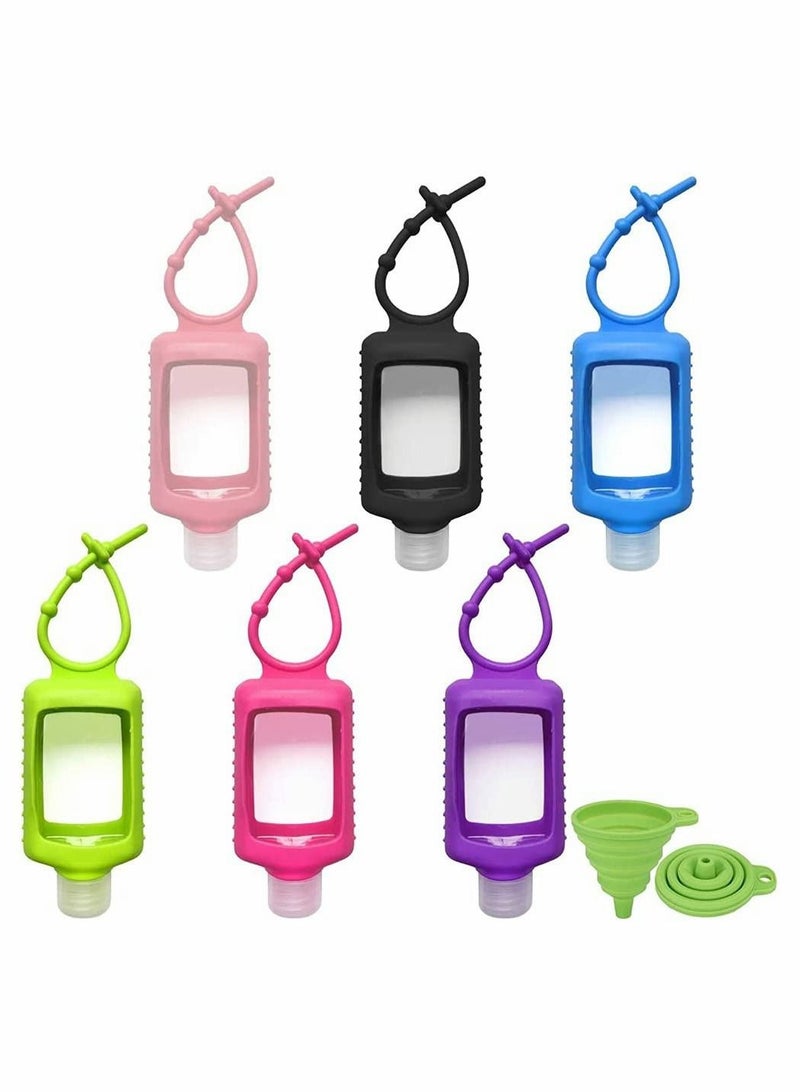 Y&D 6 Pack Travel Plastic Clear Bottles with Silicone Sleeve Transparent Special Multi-function Empty Squeeze Containers Flip Cap, Random Color (60ml/2oz) - Image 1