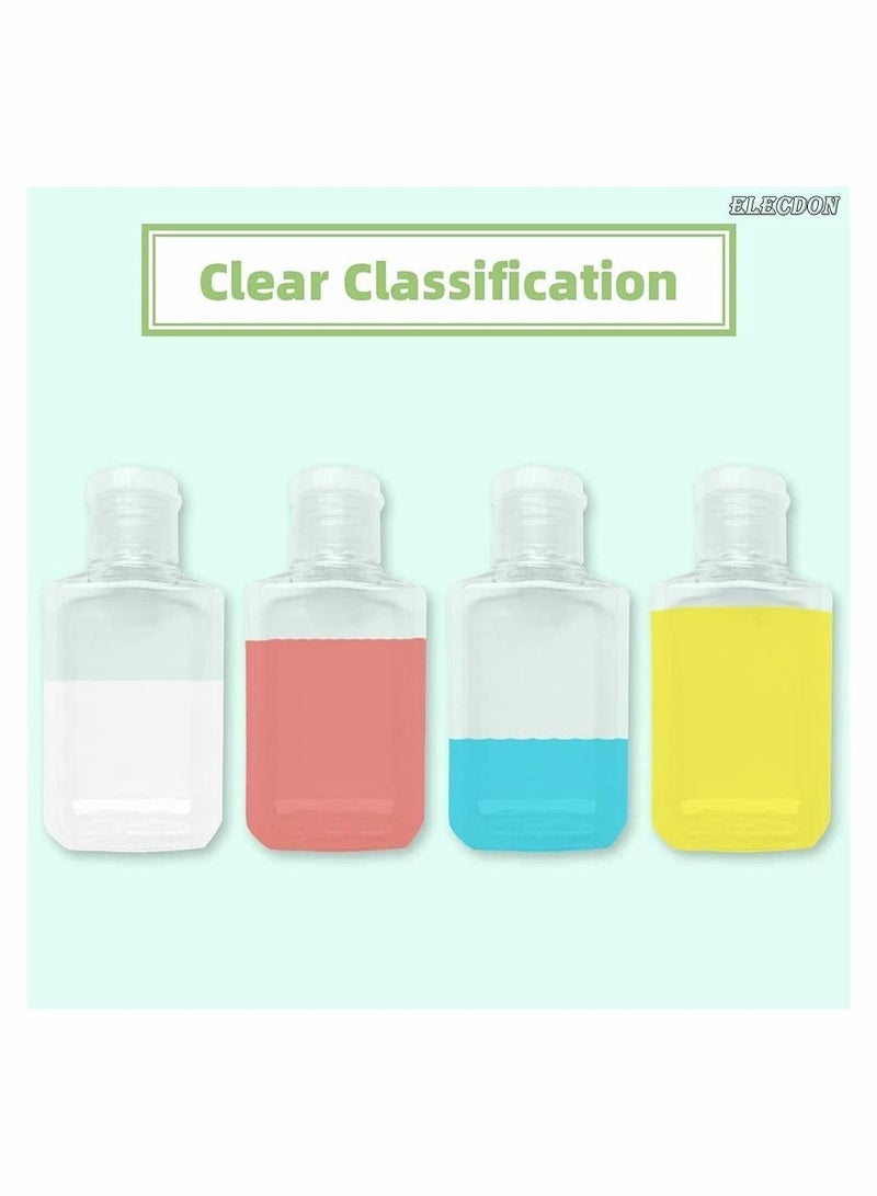 Y&D 6 Pack Travel Plastic Clear Bottles with Silicone Sleeve Transparent Special Multi-function Empty Squeeze Containers Flip Cap, Random Color (60ml/2oz) - Image 5