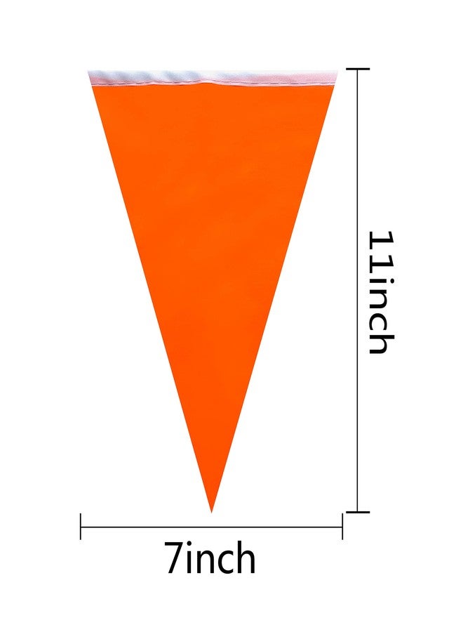 Festiko®Solid Orange Pennant Banner Flags String Triangle Bunting Flags,Decorations for Grand Opening,Birthday Party,Festival Celebration,12 Flags(Orange) - Image 2