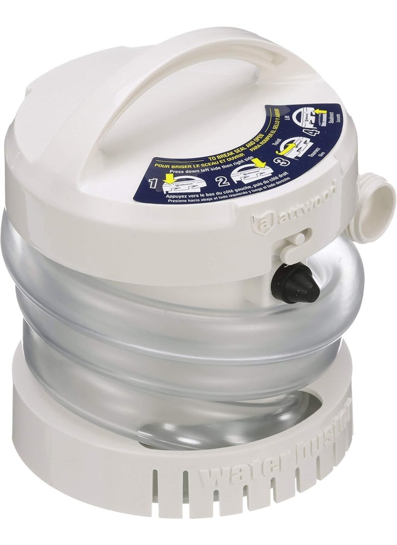 attwood Attwood 4140-4 WaterBuster® Portable Pump, Submersible, Battery Powered, 200 GPH, 42-Inch Hose, 5 ¼-Inch Diameter  - Image 1