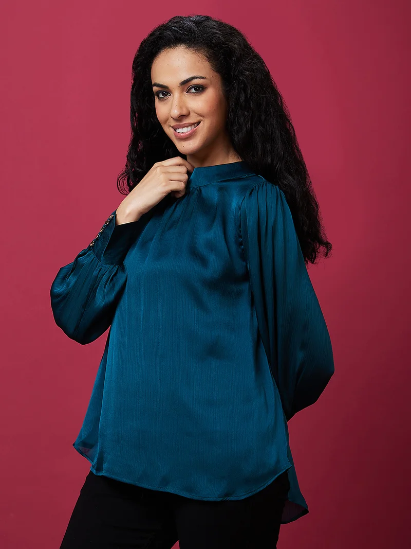 جلو باص بلوزة نسائية مجتمعة من جلوبس