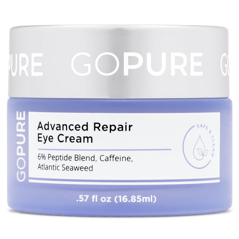 goPure Advanced Repair Eye Cream - Under Eye Cream for Puffiness, Bags, and Dark Circles, Visibly Improve the Look of Fine Lines, Wrinkles, and Crows Feet - 0.57 fl oz - Image 1