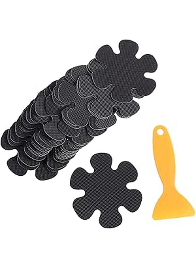 Peva Bath Stickers 20pcs Flower Shaped Adhesive Appliques for Shower Floor Safety - Image 1