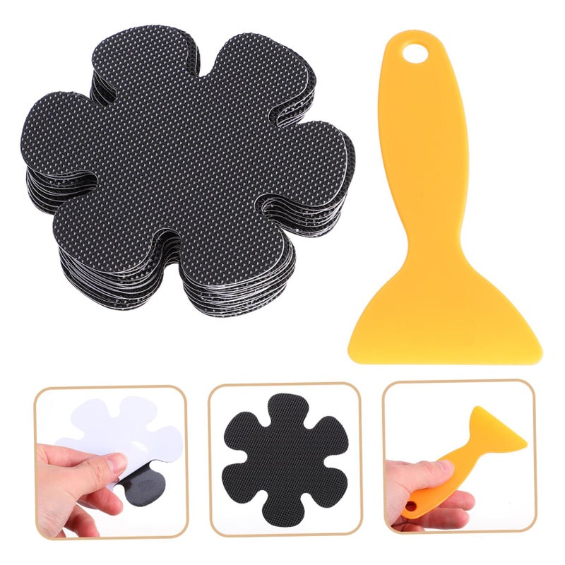 Peva Bath Stickers 20pcs Flower Shaped Adhesive Appliques for Shower Floor Safety - Image 5