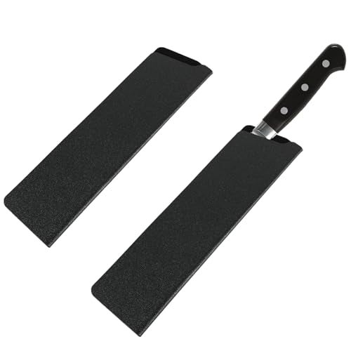 Aeaocvo 2 Pcs Knife Covers or Sleeves 8" x 2.2" Knife Edge Guard Universal Waterproof Kitchen Knife Sheath, Chef Knife Sheath, Plastic Knife Cover for Kitchen Knives, Black - Image 1