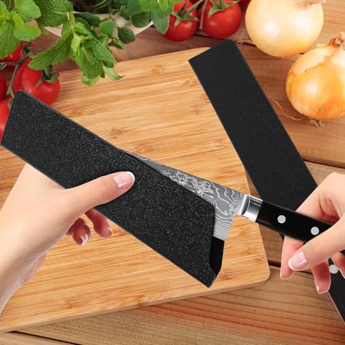 Aeaocvo 2 Pcs Knife Covers or Sleeves 8" x 2.2" Knife Edge Guard Universal Waterproof Kitchen Knife Sheath, Chef Knife Sheath, Plastic Knife Cover for Kitchen Knives, Black - Image 4