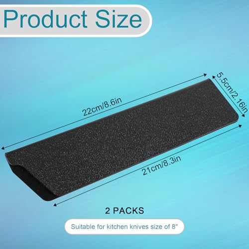 Aeaocvo 2 Pcs Knife Covers or Sleeves 8" x 2.2" Knife Edge Guard Universal Waterproof Kitchen Knife Sheath, Chef Knife Sheath, Plastic Knife Cover for Kitchen Knives, Black - Image 2