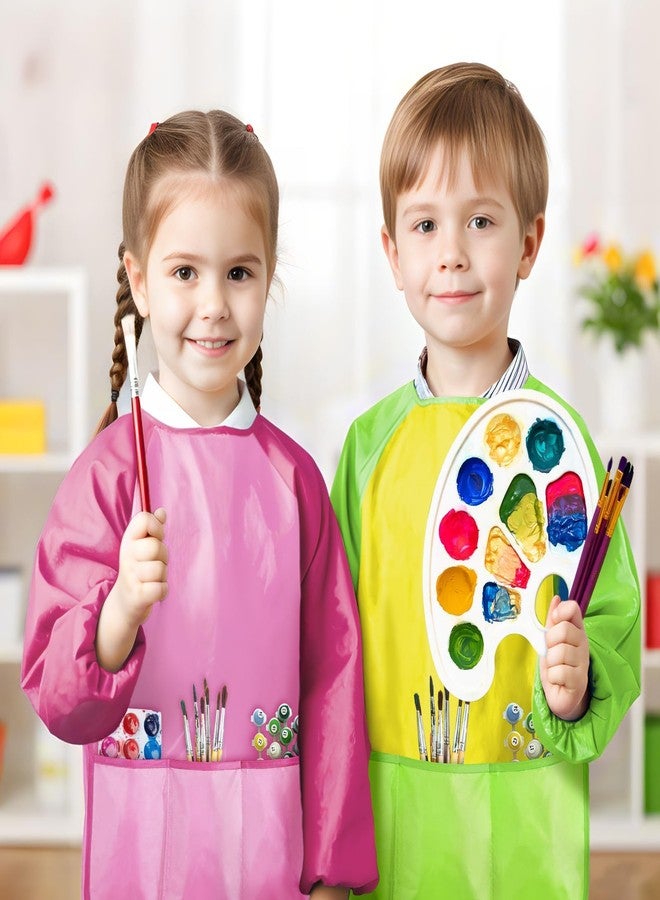 SOCOLER 2 Pack Kids Painting Apron, Toddler Art Smock Waterproof,Children Artist Aprons with Long Sleeve 3 Pockets for Age 3-6 Years - Image 5