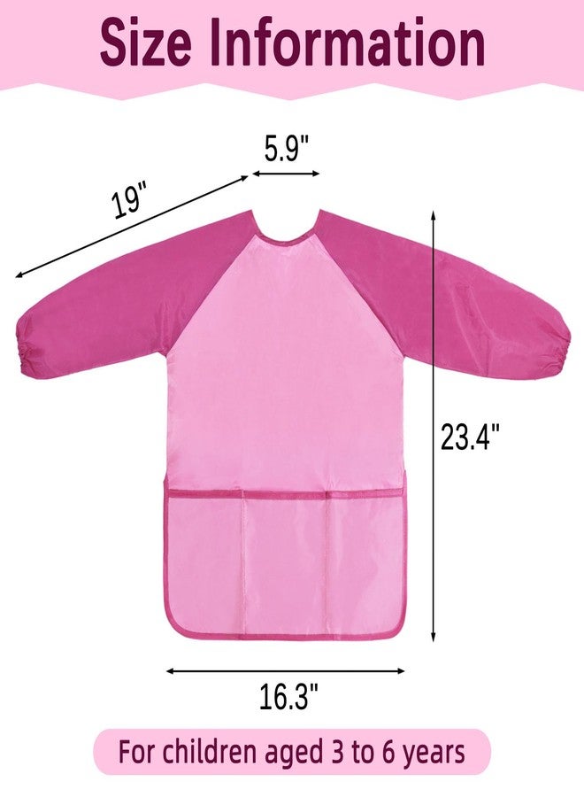 SOCOLER 2 Pack Kids Painting Apron, Toddler Art Smock Waterproof,Children Artist Aprons with Long Sleeve 3 Pockets for Age 3-6 Years - Image 2