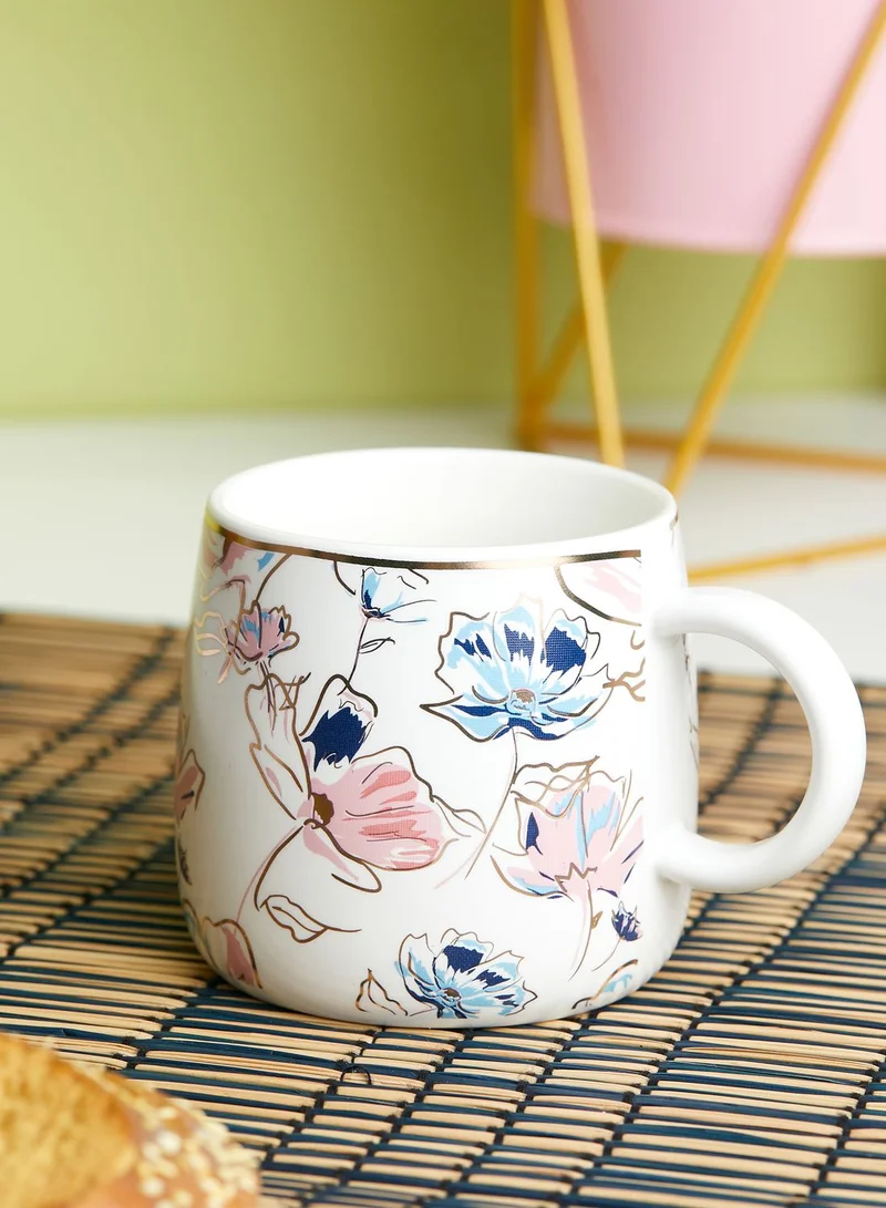 AURORA Floral Mug With Lid & Spoon