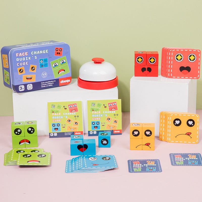 Face-Changing Rubik'S Cube Building Blocks Puzzle With Bell Against War Fire Parent-Child Children'S Fun Desktop Game Educational Toys - Image 4