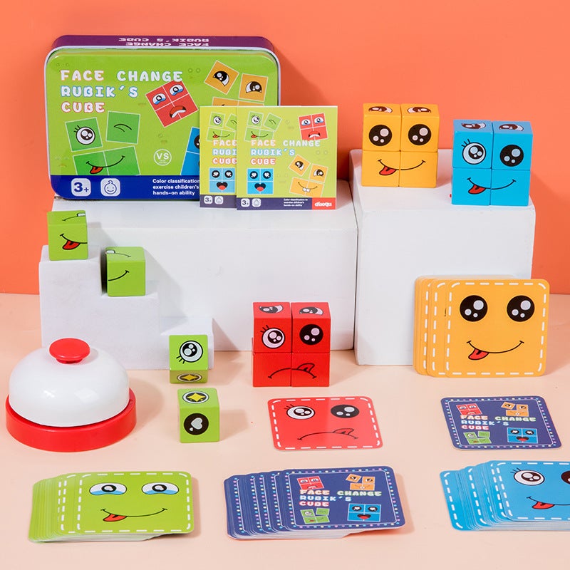 Face-Changing Rubik'S Cube Building Blocks Puzzle With Bell Against War Fire Parent-Child Children'S Fun Desktop Game Educational Toys - Image 2