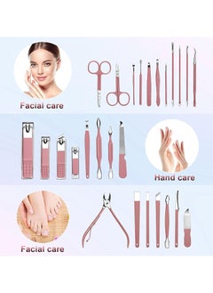 جنرال “مجموعة قلامة الأظافر، مجموعة تجميل ممتازة مكونة من 26 قطعة، أدوات العناية بالأظافر من الفولاذ المقاوم للصدأ، قلامات الأظافر لليدين والقدمين، مجموعة هدايا تجميلية مهنية، أدوات أظافر للسفر بحقيبة جلدية وردية.”  - Image 2