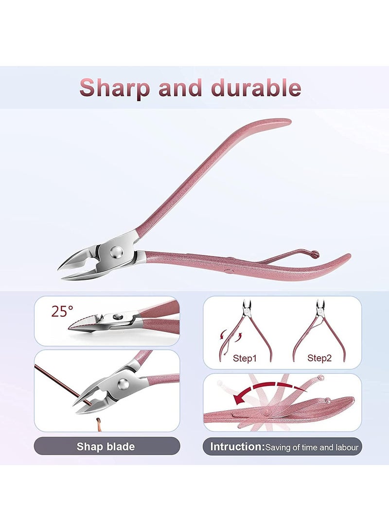 general Nail Clipper Set, 26 Piece Premium Manicure Set, Stainless Steel Nail Care Tools, Fingernail and Toenail Clippers, Professional Beauty Gift Set, Travel Nail Tools with Pink Leather Case - Image 4