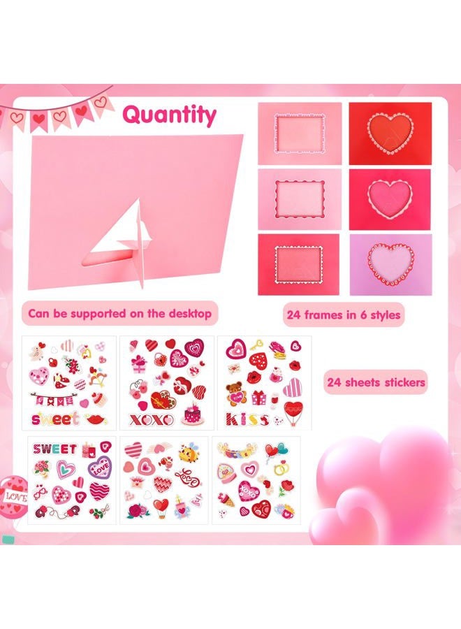 DERAYEE 24PCS Valentines Picture Frame Craft Kits - Image 2