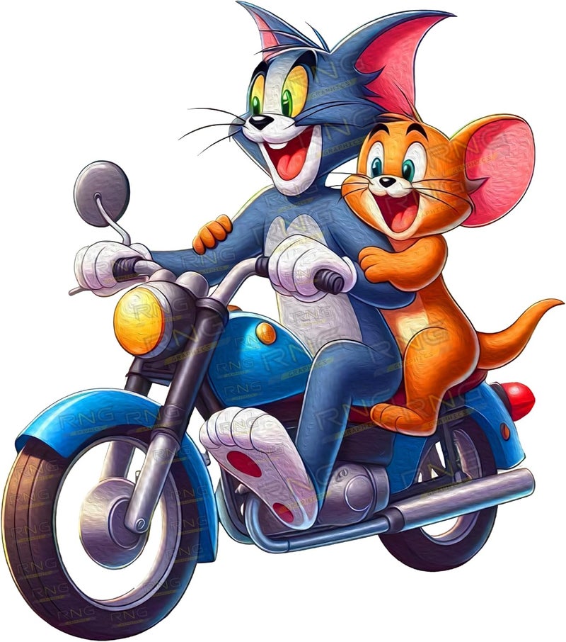 RNG GRAPHICS Tom & Jerry Cartoon Wall Sticker - Image 1