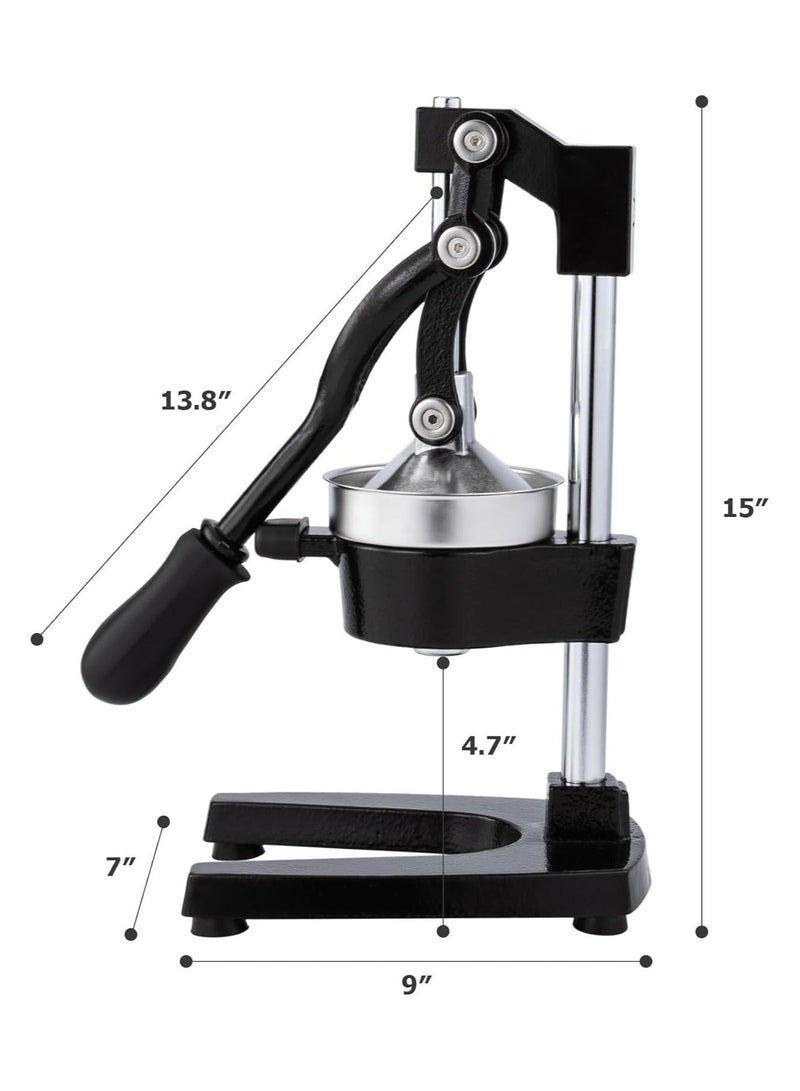 Commercial Grade Citrus Juicer Hand Press Manual Fruit Juicer Juice Squeezer Citrus Orange Lemon Pomegranate Black - Image 2