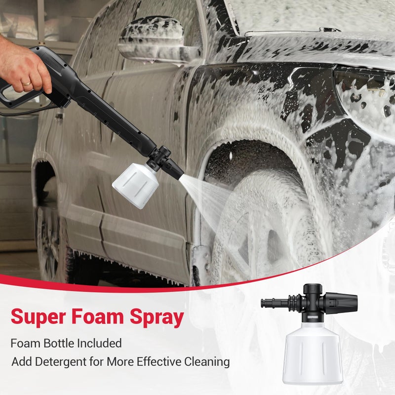 Locksworth Electric Pressure Washer Power Washer with Foam Cannon & 4 Quick Connect Nozzles, Portable High Pressure Cleaning Machine for Cars Driveways Patios Outdoor Cleaning - Image 4