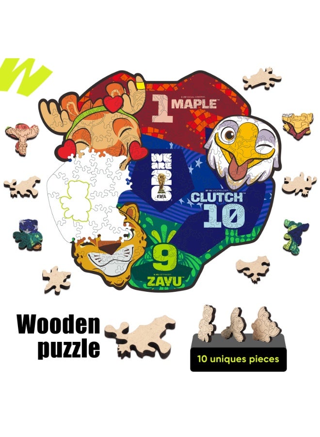 FIFA Official Licensed World Cup 26™ USA Mascot "Clutch" Wooden Jigsaw Puzzle 200 Pieces - Image 2