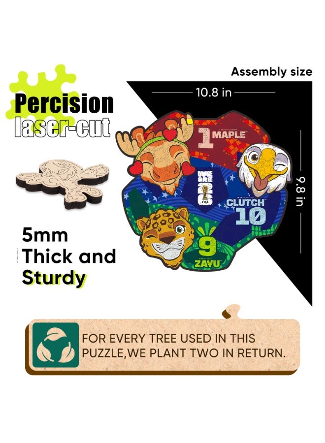 FIFA Official Licensed World Cup 26™ USA Mascot "Clutch" Wooden Jigsaw Puzzle 200 Pieces - Image 4