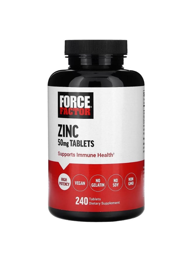 Force Factor Zinc, 50 mg, 240 Tablets - Image 1