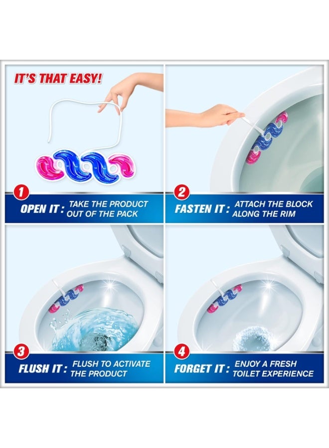 Harpic Active Blue Water Toilet Cleaner Rim Block, Floral Burst - Image 4