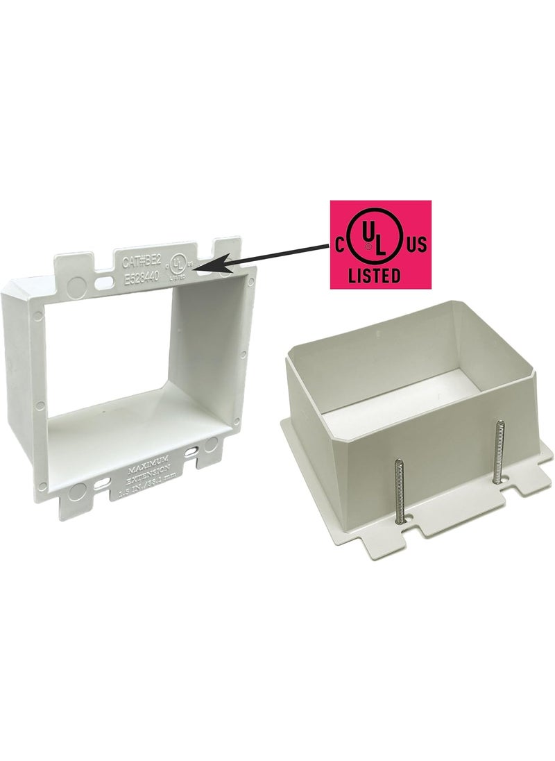 iMBAPrice iMBAPrice IMBABE2 UL Listed 2Gang NonMetallic Electrical Power Outlet Box Extender for Power Switch Receptacles Accessories 1Pack  - Image 3