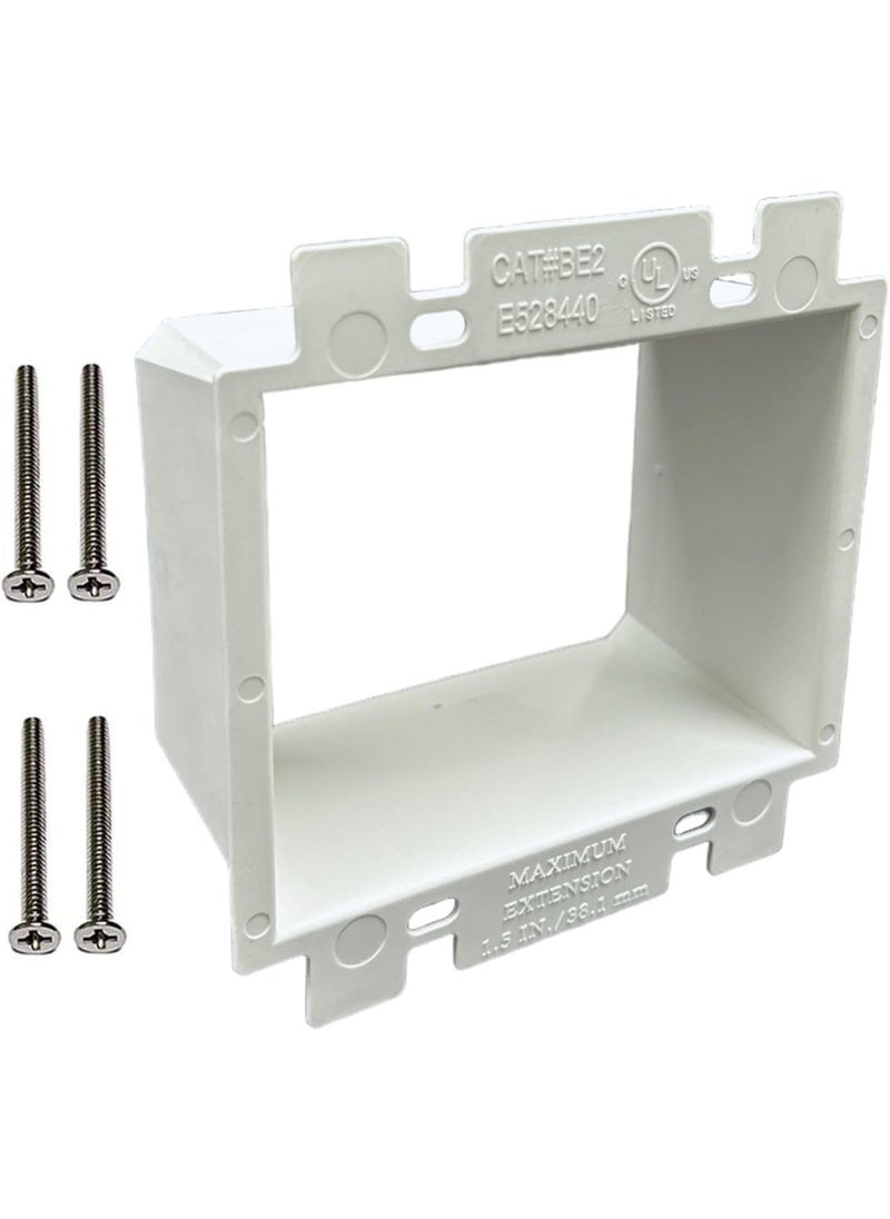 iMBAPrice iMBAPrice IMBABE2 UL Listed 2Gang NonMetallic Electrical Power Outlet Box Extender for Power Switch Receptacles Accessories 1Pack  - Image 1