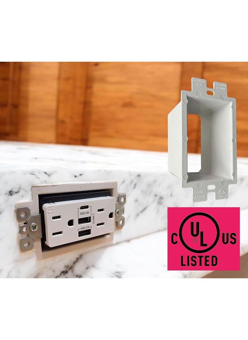 iMBAPrice iMBAPrice IMBABE2 UL Listed 2Gang NonMetallic Electrical Power Outlet Box Extender for Power Switch Receptacles Accessories 1Pack  - Image 5