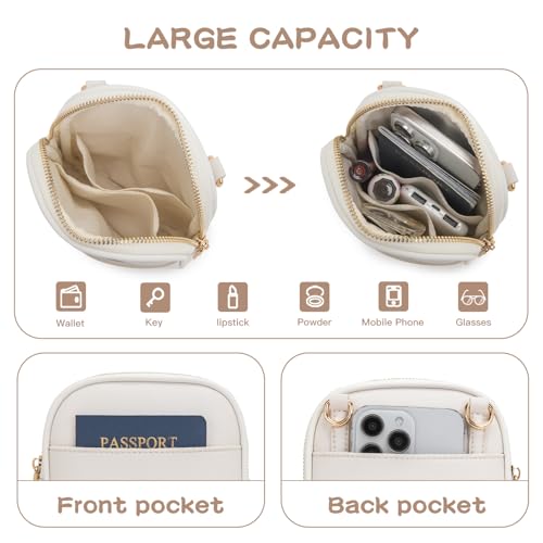 Viverte Toddler Purse Initial Crossbody Bags for Girls 3 Pockets PU Leather Cross Body Bag Crossbody Purse Handbag Personalized Gifts for Teen Girls Preppy Cute Stuff (Beige S) - Image 3