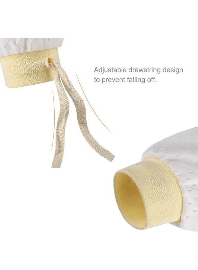 HS 3 Pairs Baby Anti Scratch Mittens For Newborn Boys Girls, Elasticity Adjustable Breathable Meshes No Scratching Gloves Mitts Mits, Suit 0-18 Months Boy And Girl - Image 2