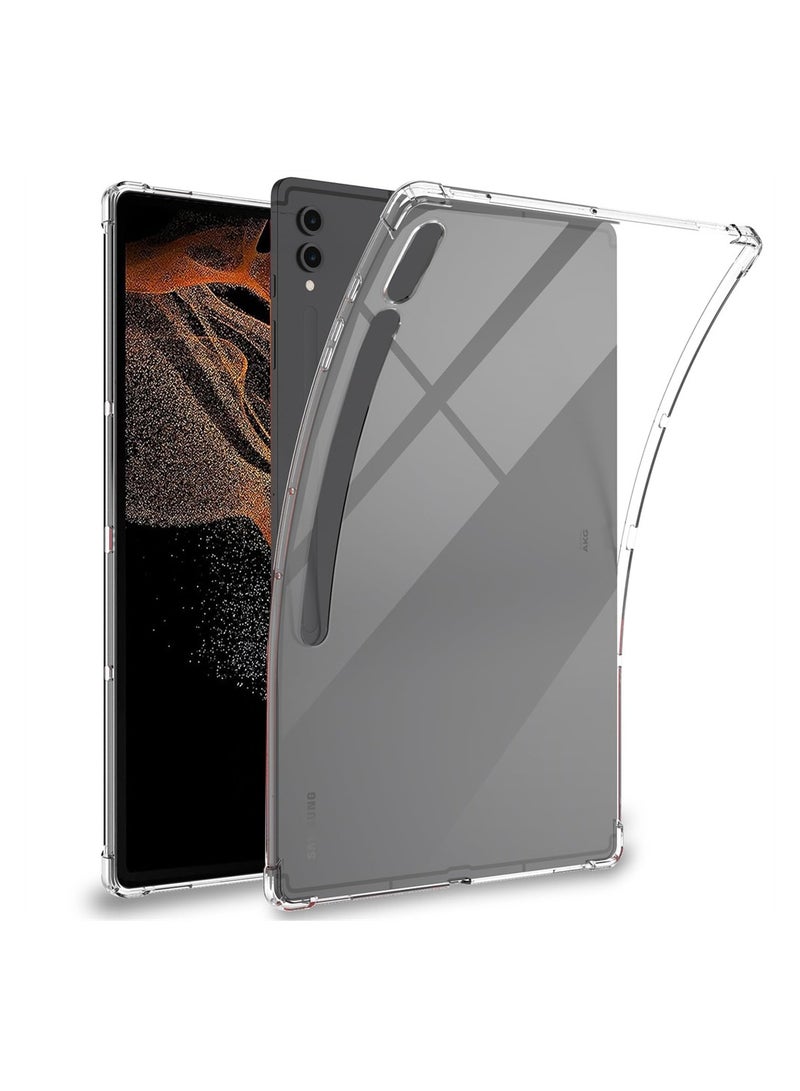 KASTWAVE Compatible for Samsung Galaxy Tab S9 Ultra Tablet Case Clear, Soft TPU Ultra-Thin Cover, Full Coverage Air-Cushion Shockproof Protective Bumper Case, 14.6 inch 2023 - Image 1