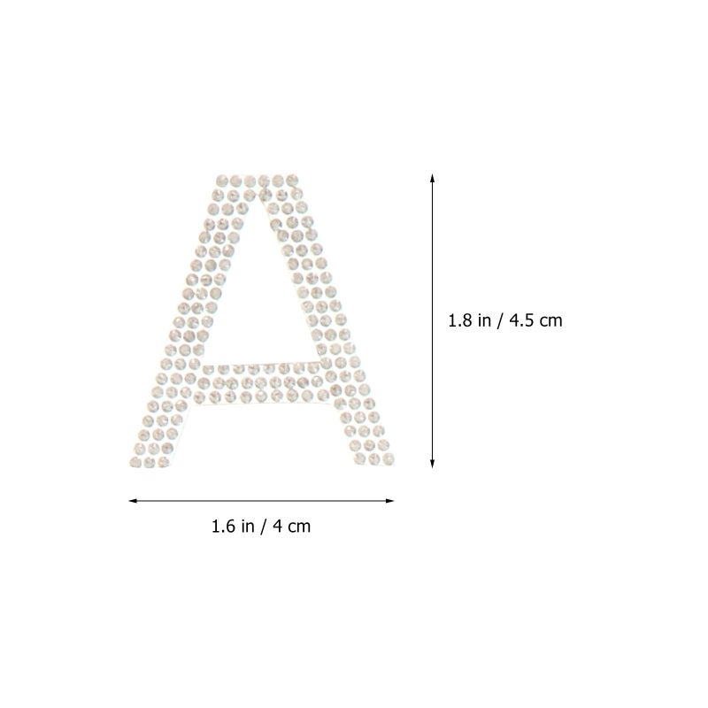 White Iron On Rhinestone Alphabet Patches 26 Letters Embroidered Applique For Clothing DIY - Image 3