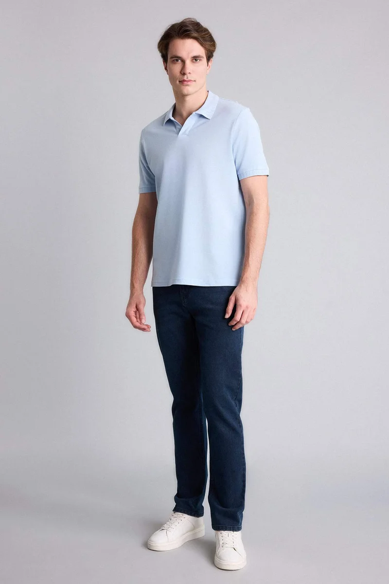 Defacto Regular Fit 100% Cotton Short Sleeve Polo T-Shirt