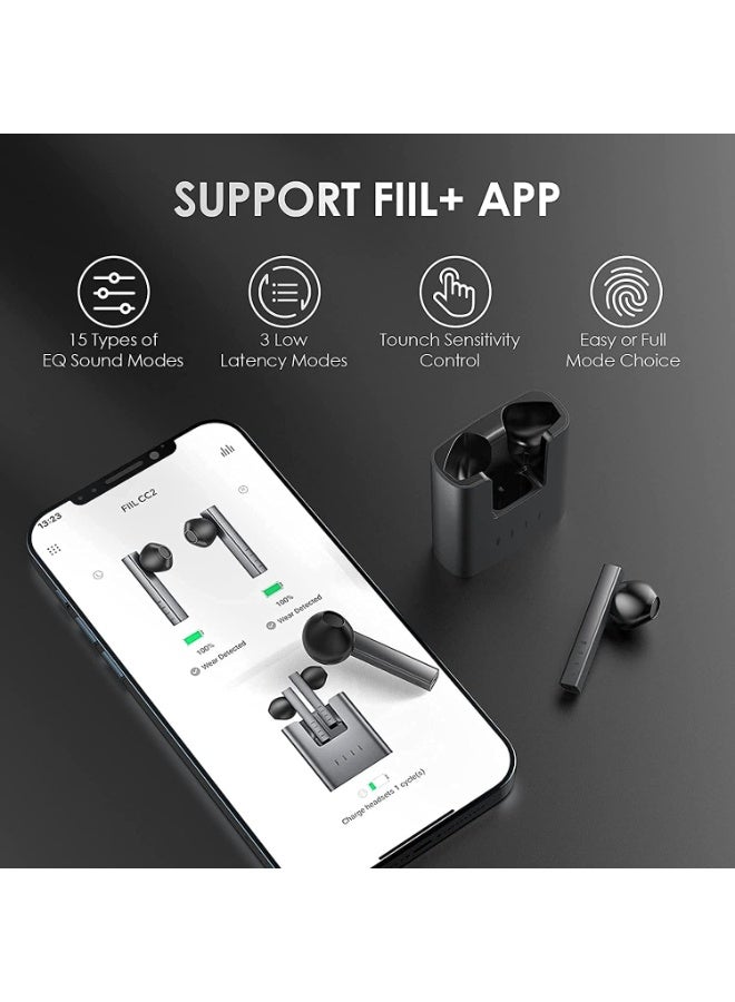 فيل FIIL CC Nano - سماعات أذن TWS Bluetooth 5.2 مع خاصية إلغاء الضوضاء بالذكاء الاصطناعي، ومدة تشغيل تصل إلى 32 ساعة، وشحن سريع، وصوت جهير عميق، وتصميم مقاوم للتعرق - Image 4