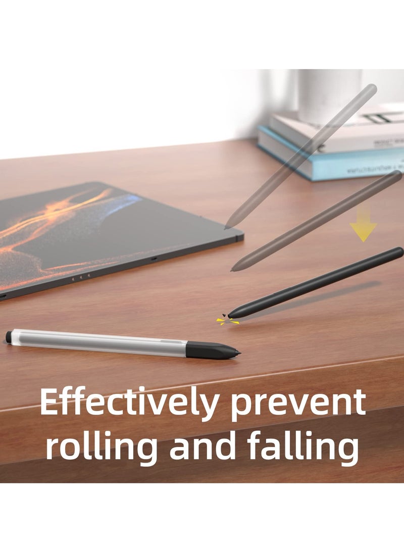 SYOSI Compatible with Samsung Galaxy Tab S7/S7+/S7 FE/S8/S8+/S8 Ultra/S9/S9+/S9 Ultra Pencil Case S Pen Case, Classic Design, Silicone Translucent Non-Slip Cover. (Black) - Image 4