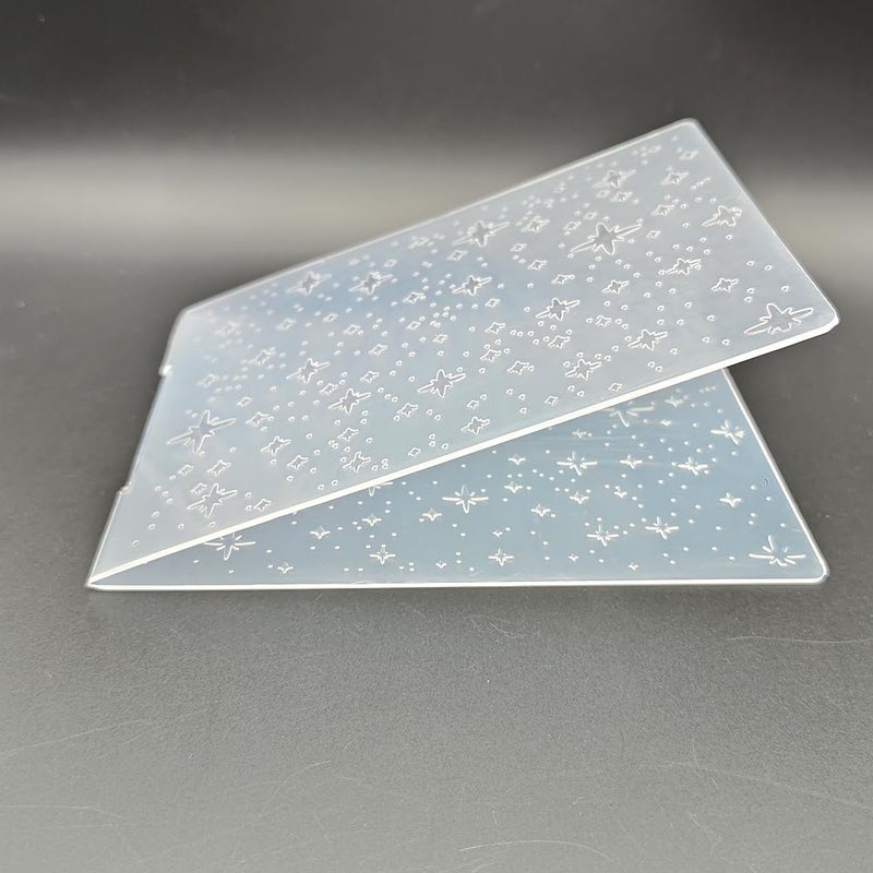 OAIDVEUY Plastic Embossing Folder A6 Size Christmas Stars Dots Paper Crafts Plastic Textured Impressions for Card Making Scrapbooking - Image 3