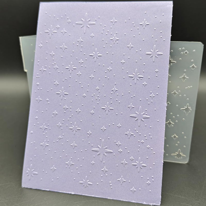 OAIDVEUY Plastic Embossing Folder A6 Size Christmas Stars Dots Paper Crafts Plastic Textured Impressions for Card Making Scrapbooking - Image 5