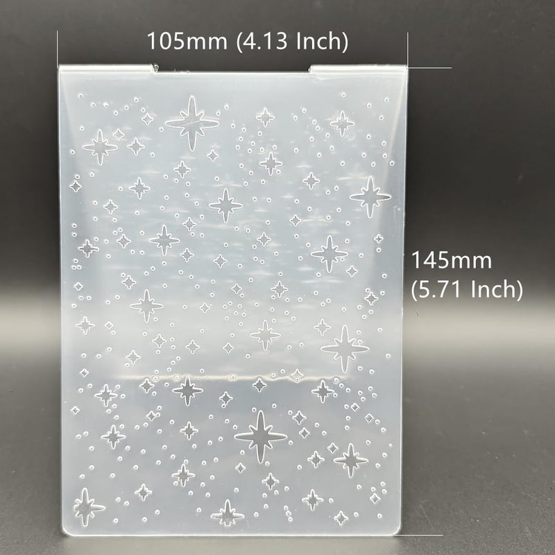 OAIDVEUY Plastic Embossing Folder A6 Size Christmas Stars Dots Paper Crafts Plastic Textured Impressions for Card Making Scrapbooking - Image 2