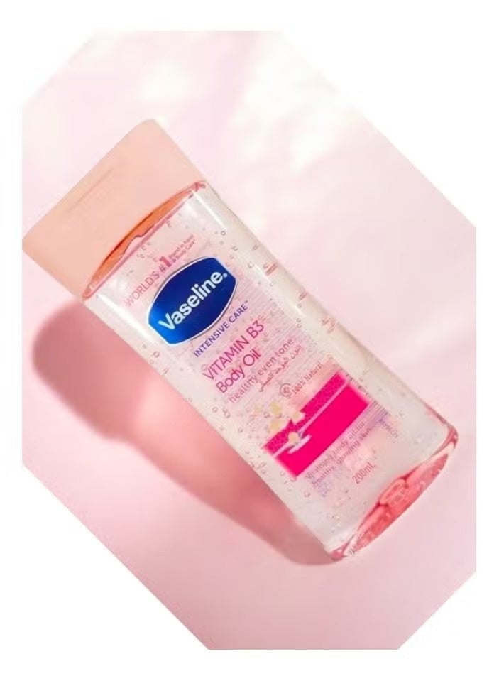 Vaseline Intensive Care Vitamin B3 Body Oil 200ml | Healthy Even Tone Glow | 100% Natural Oils | Deep Nourishing Moisturizer - Image 4