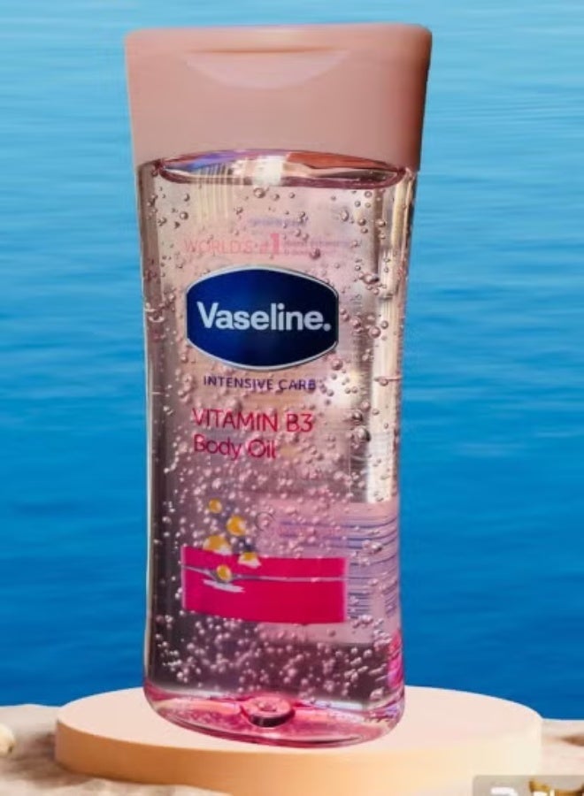 Vaseline Intensive Care Vitamin B3 Body Oil 200ml | Healthy Even Tone Glow | 100% Natural Oils | Deep Nourishing Moisturizer - Image 1
