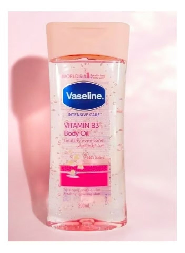 Vaseline Intensive Care Vitamin B3 Body Oil 200ml | Healthy Even Tone Glow | 100% Natural Oils | Deep Nourishing Moisturizer - Image 2